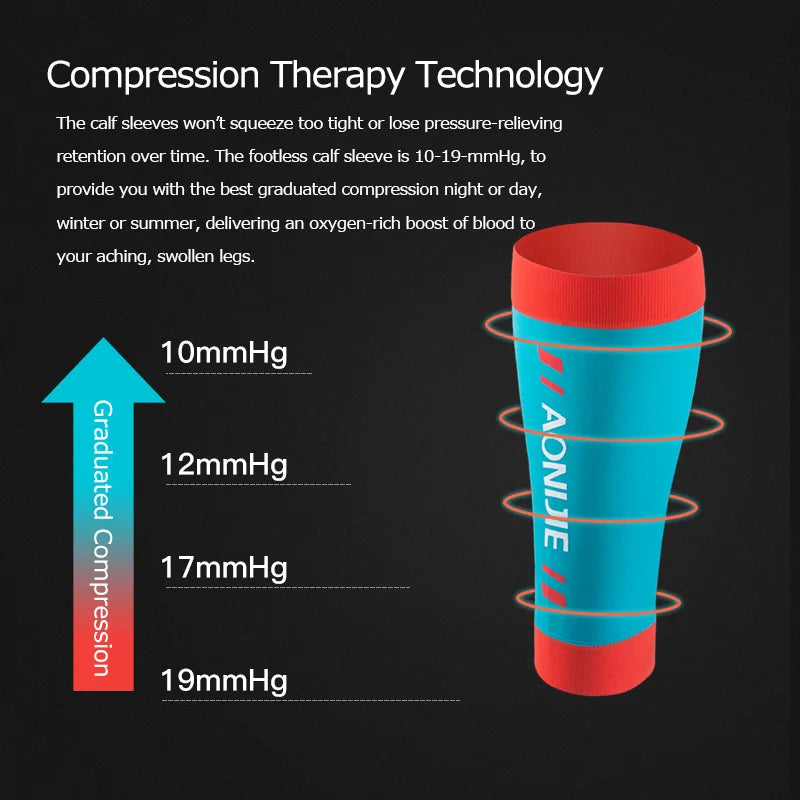 AONIJIE E4405 Knit Compression Leg Calf Sleeves Socks Shin Splint Support Relief For Running Jogging Marathon Hiking Soccer