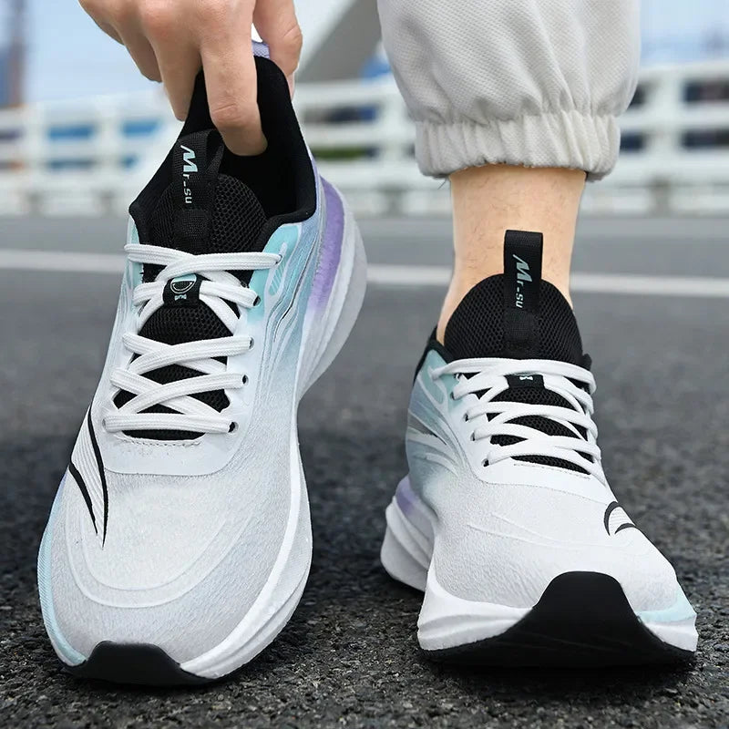 High Quality Men Running Shoes Fashion Simple Carbon Plate Sneakers Comfortable Cushion Soft-soled Sporty Shoes Tenis Masculino