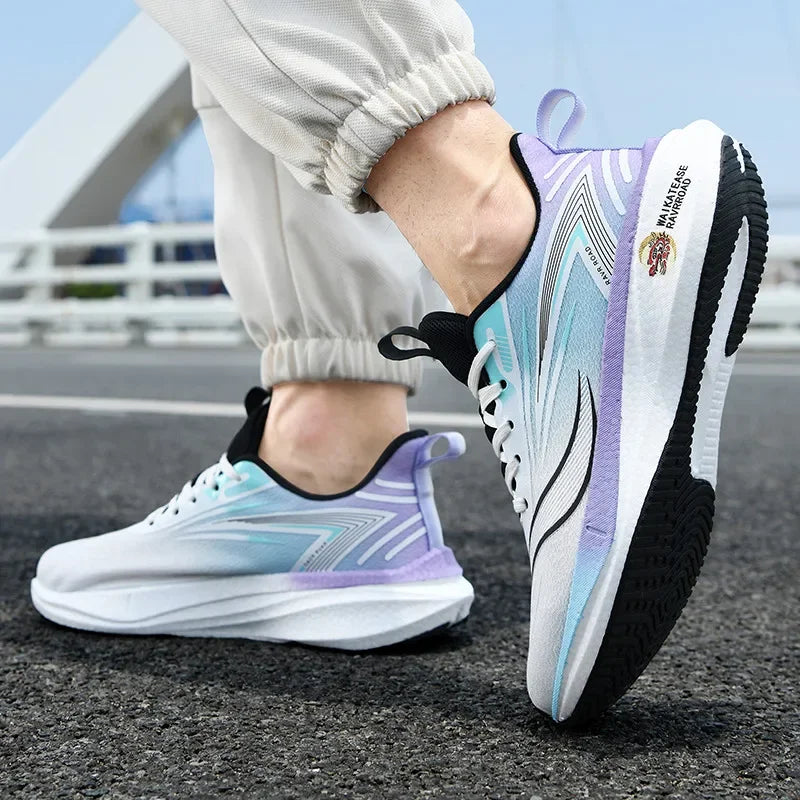 High Quality Men Running Shoes Fashion Simple Carbon Plate Sneakers Comfortable Cushion Soft-soled Sporty Shoes Tenis Masculino