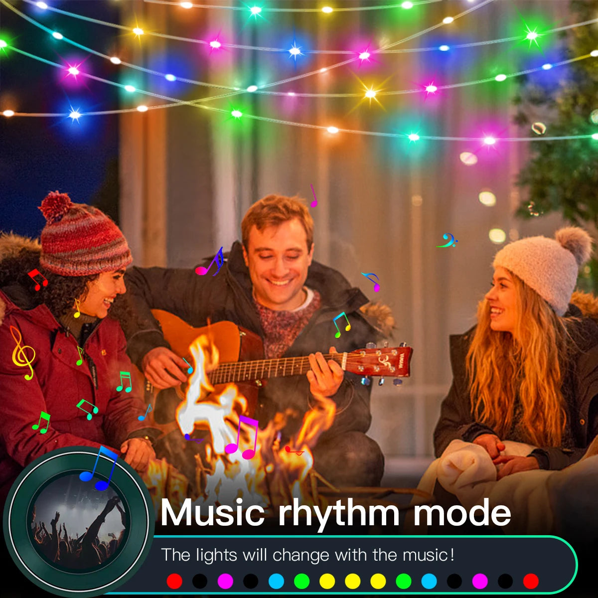 Programmable USB 5V LED Sting Lights WS2812 RGBIC Bluetooth APP Control Fairy Light DIY Room Garden Garland Christmas Tree Decor