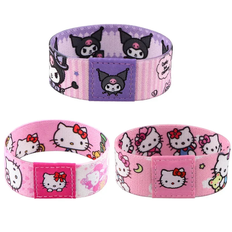 Sanrio Comic Hello Kitty Kuromi Elastic Wristband for Sports Sweat Absorption Fitness Anti Sprain and Wrist Protection Washable