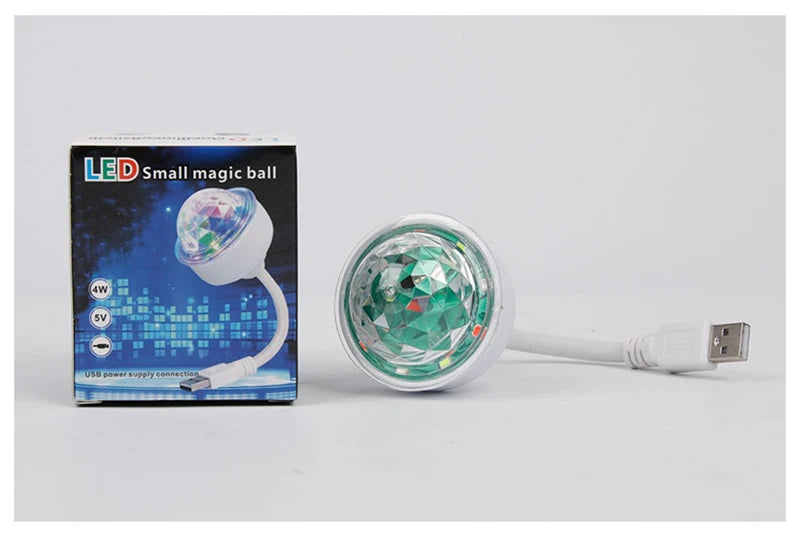 6W Auto Rotating LED Projector Light Laser Lamp Bulb Voice Control Crystal Ball Christmas Party DJ Disco Stage Lamp for Car